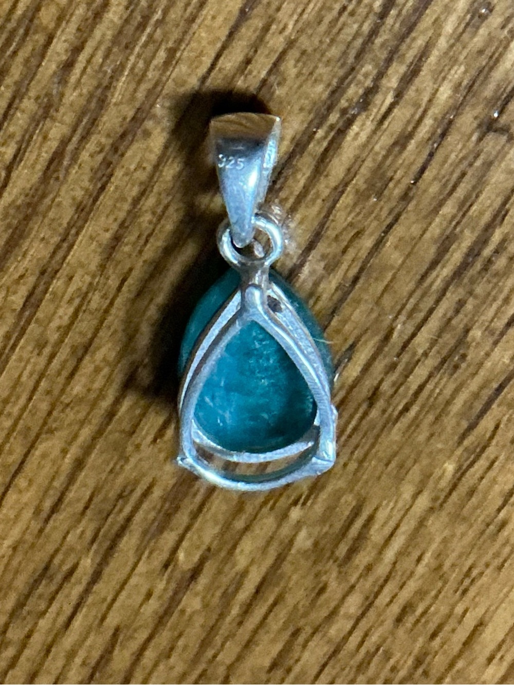 Teardrop Raw Emerald Pendant - Picture 3 of 4